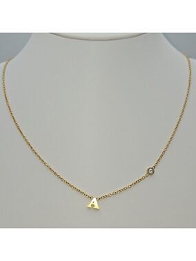 ✨2/$10✨ Letter A Initial and Diamond Necklace 19'' Stainless Steel